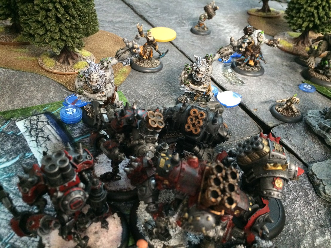 2 Karchev and Warjacks versus Winter Trolls