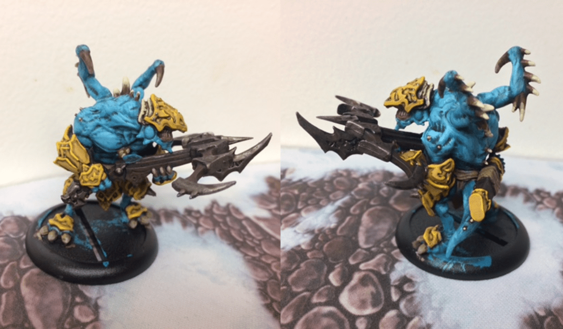 3 Legion of Everblight Nephalim Bolt Thrower Yellow Armor Blue Skin Bone